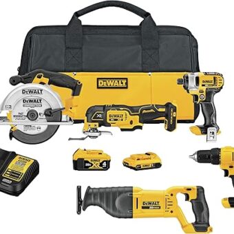 DEWALT 20V MAX Power Tool Combo Kit, 4-Tool Cordless Power Tool Set with Battery and Charger (DCK551D1M1)