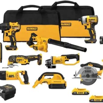 DEWALT 20V MAX Power Tool Combo Kit, Cordless Power Tool Set, 10-Tool with 2 Batteries and Charger Included (DCK1021D2)