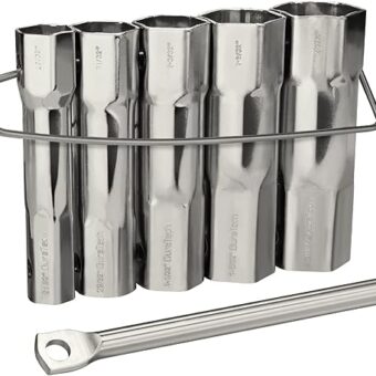 DURATECH Shower Valve Socket Wrench Set with Bar Handle for Removing Tub & Shower Valve，5-Piece, includes 21/32”x 27/32”, 29/32”x 31/32”, 1-1/32”...