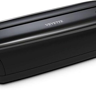 Electric 3 Hole Paper Punch, VEYETTE Paper Puncher with Adapter for Office School Studio, 20 Sheet Capacity, AC or Battery Black