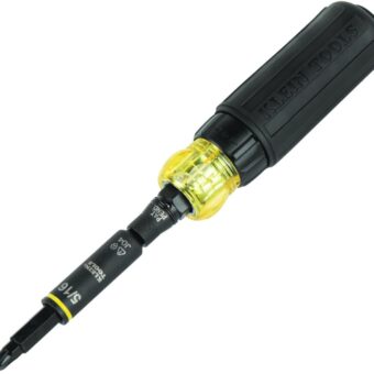 Klein Tools 32500HDRT KNECT Ratcheting Screwdriver, Multi-Bit Screwdriver/Nut Driver, Impact Rated 11-in-1 Tool with Phillips, Slotted, Square and...