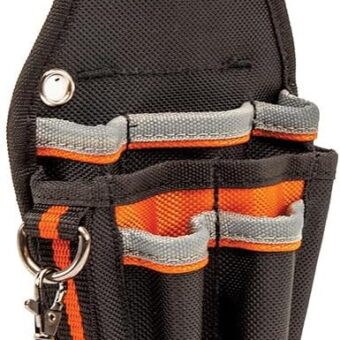 Klein Tools 5240 Tool Pouch, Tradesman Pro Maintenance Tool Pouch with 9 Pockets, Tape Thong, 2-Inch Tunnel Loop, Great Electrician Holster