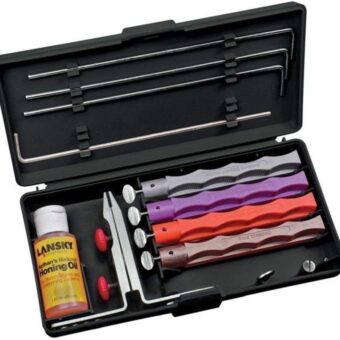 Lansky 4-Stone Deluxe Diamond System | Precision Knife Sharpening Kit