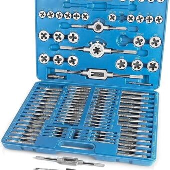 Metric Tap and Die Set 110 PCS M2-M18 Rethreading Kit for Making Screw Threads for Cutting External and Internal Thread Threading with Storage Case