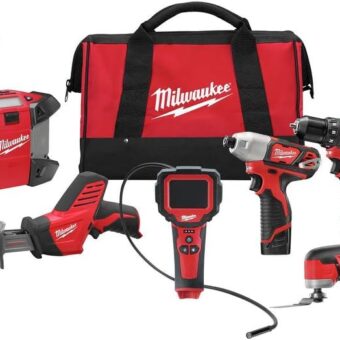 Milwaukee 2495-28 M12 Combo 8 tool Kit W/2 Cmpt Bat, 1 Xc Bat