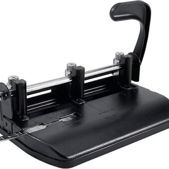 OIC® Heavy-Duty 3-Hole Lever Punch, Black