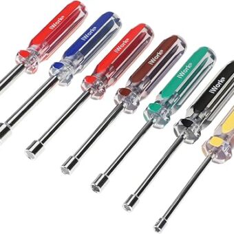 Olympia Tools SAE Nut Driver Set 86-513, 7-Piece Color Handle