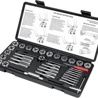 Performance Tool W4002DB 40-Piece Metric Tap And Die Set | Coarse and Fine Threads | Essential Threading Rethreading Tool Kit with Accessories and...