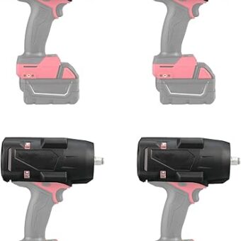 Suitable for Milwaukee 49-16-2967 M18 FUEL 1/2"" High Torque Impact Wrench Boot (tool only), 6.9 x 3.3 x 3.7, Black