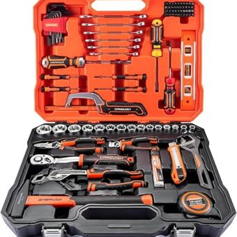 Vanquish 102 Pieces Tool Set General Household Hand Tool Kit, Home Essentials, Home Repair Basic Tool Set, with Storage Case 8002