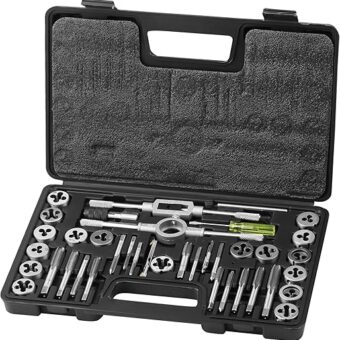 VEVOR Tap and Die Set, 40-Piece Include Metric Size M3 to M12, Bearing Steel Taps and Dies, Essential Threading Tool for Cutting External Internal...