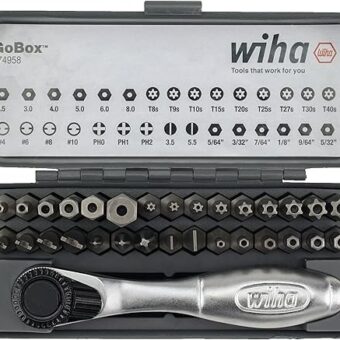 Wiha 74958 32 Piece GoBox Security Bit Set with Mini Ratchet