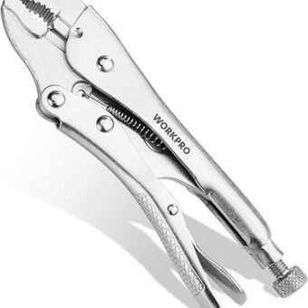 WORKPRO Locking Pliers, 4-inch Curved Jaw Vice Grips pliers, Chromium-Vanadium Steel Locking Pliers with Wire Cutter, Locking Adjustable Vise Grips...