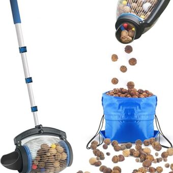 Zozen Nut Gatherer, Walnut Picker Upper Roller, Pecan Picker Upper - Directly Dump Outlet | Apply to Walnut, Pecan, Hickory, Chestnuts, Buckeyes,...