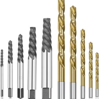 10 Piece Screw Extractor Set for Home and Workshop Use Mechanics Tools