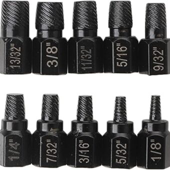 10PCS Precisely Machined Screw Extractor Set Easy Out Extractor Set For Mechanics Artists Amateurs Tools