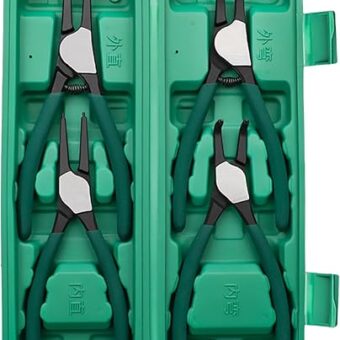 4 In 1 Internal&External Circlip Pliers Set Ergonomic 7inch Tool With Carrying Case For Maintenance Mechanical Repairs