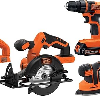 BLACK+DECKER 20V MAX* POWERCONNECT Cordless 4-Tool Combo Kit (​​BD4KITCDCMSL)