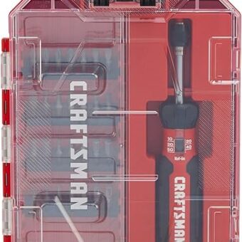 CRAFTSMAN Torque Screwdriver Set with Storage, 1" Phillips, Slotted, Hex, Torx and Square Screwdriving Bits, 29 Piece (CMHT68130)