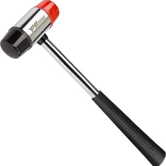 Double-Faced Soft Mallet, Hammer, Jewelry, Wood, Flooring Installation, Non Sparking Blow and Plastic Handle – 35-mm, Red and Black