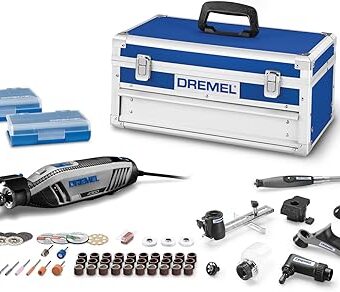 Dremel Versatile Corded Rotary Tool Kit, 4300-9/64, High Power, Variable Speed, 73 Piece, Blue, Includes Flex Shaft & Hard Storage Case