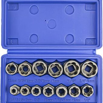 Essential 13pc Extractor Socket Nut Tool For Enthusiasts Hand Tool Nut Removal Set Suitable For Repair