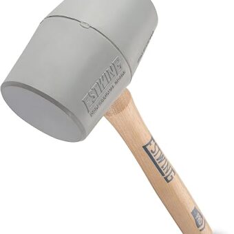 Estwing DH-18N 18 Oz No-Mar Deadhead Rubber Mallet, Wood Handle , Gray