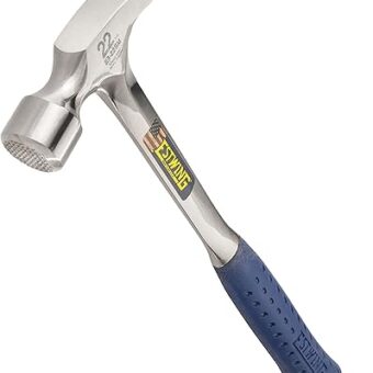 ESTWING Framing Hammer - 22 oz Long Handle Straight Rip Claw with Milled Face & Shock Reduction Grip - E3-22SM