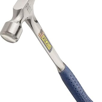 ESTWING Framing Hammer - 22 oz Long Handle Straight Rip Claw with Smooth Face & Shock Reduction Grip - E3-22S