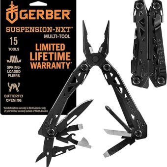 Gerber Gear Suspension-NXT 15-in-1 Multi-Tool Pocket Knife Set - EDC Gear and Equipment Multi-Tool with Pocket Clip - Black