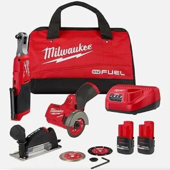 Milwaukee 2567-22HOC M12 FUEL 12-Volt Lithium-Ion Brushless Cordless High Speed 3/8 in. Ratchet and M12 FUEL 3 in. Cut Off Saw Kit