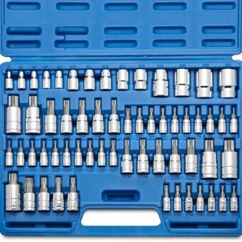 NEIKO 10083A Master Torx Bit Socket and External Torx Socket Set, S2 and CrV Steel, Supreme Torque Output Complete Kit, 60 Pieces