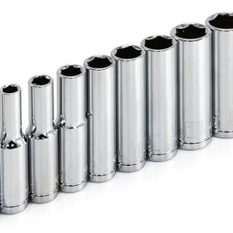 Powerbuilt 1/4-Inch Drive Metric Deep Socket Set, High Visibility Markings 10 Piece - 640538