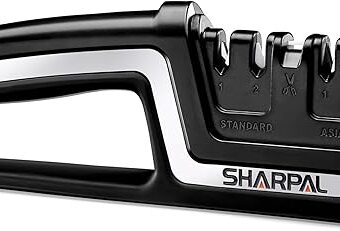 SHARPAL 104N Professional 5-in-1 Kitchen Chef Knife & Scissors Sharpener, Sharpening Tool for Straight & Serrated Knives, Repair and Hone both...