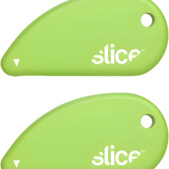 Slice Micro Safety Cutter | Safe Ceramic Box Cutter Lasting 11x Longer than Metal | Keychain Box Opener | 2 Pack