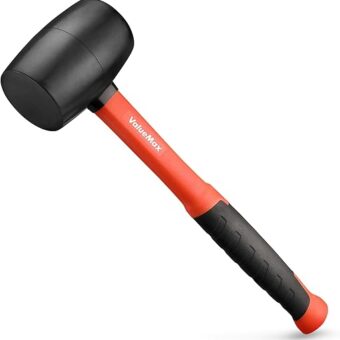 ValueMax 16oz Rubber Mallet Hammer, Fiberglass Handle, Double-Faced Soft Mallet, Soft Blow Tasks without Damage for Camping, Flooring, Tent Stakes,...