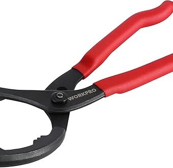 WORKPRO 12" Adjustable Oil Filter Pliers, Wrench Adjustable Oil Filter Removal Tool, Ideal For Engine Filters, Conduit, & Fittings, W114083A