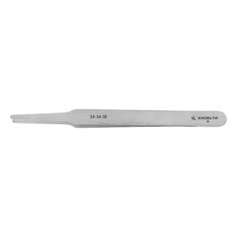 Excelta Tweezer, Flat Rounded Tip Tweezer, Stainless Steel, 4 ¾”