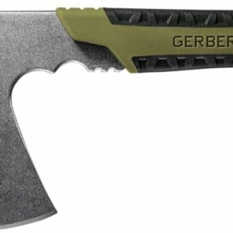 Gerber Gear Pack Hatchet - 3.5" Steel Blade with Full Tang - Camping Hatchet with Included Mountable Nylon Sheath - Sage Green