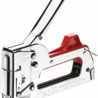 Arrow T2025 2-In-1 Staple Gun and Wire Tacker for Upholstery, Crafts and Low Voltage Wiring, Fits 3/8”, 7/16", or 9/16” Round Crown, or 5/16”, 3/8”, or 1/2" Flat Crown Staples, Made in the USA