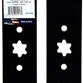 Maxpower 561556B (2) Blade Set for 42" Cut MTD, Cub Cadet, Troy-Bilt Replaces OEM No. 742-04308, 742-04312, 942-04308, 942-04312, 119-8456, 21-3/16" X 2-1/4"