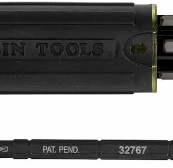 Klein Tools 32304 Screwdriver, 14-in-1 Adjustable Screwdriver with Flip Socket, HVAC Nut Drivers and Bits, Impact Rated