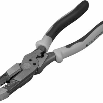 Klein Tools J215-8CR Multitool Pliers, Hybrid Multi Purpose Tool / Crimper, Wire Stripper, Bolt Shearing, Wire Grabbing, Twisting, Looping