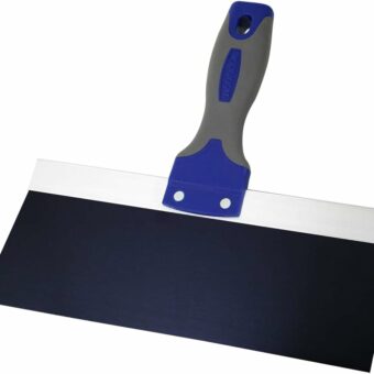 Warner 10" ProGrip Blue Steel Drywall Taping Knife, Soft Grip Handle, 10872