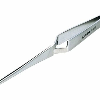 Hozan P-89 Reverse Action Tweezers, Total Length: 6.5 inches (165 mm), Maximum Opening Width: Approx. 0.8 inches (20 mm), Tip Width: 0.1 inches (2 mm), General Purpose Type, Straight Type