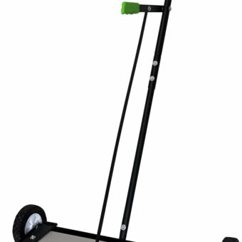 Grip 24" Magnetic Sweeper With Wheels With Lever Release - 30 lb Capacity - Easy Cleanup of Workshop, Garage, Construction