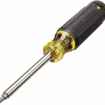 Klein Tools 32307 Multi-bit Tamperproof Screwdriver, 27-in-1 Tool with Torx, Hex, Torq and Spanner Bits with 1/4-Inch Nut Driver