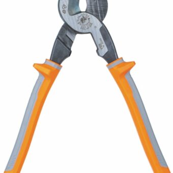 Klein Tools 63225RINS Cable Cutter, Made in USA, Insulated High-Leverage Precision Cable Cutter Cuts Aluminum, Copper and Communications Cable, 9-Inch