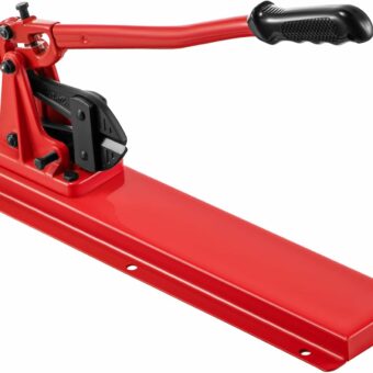 VEVOR 24" Bench Type Hand Swager, Cutting Capacity 3/8" Bolt Cutter Bench Type, Hardness 35-45HRC Crimping Tool Bench Wire Rope Cable, Red Swaging Machine for Swaging and Cutting, Arm Bench Swager