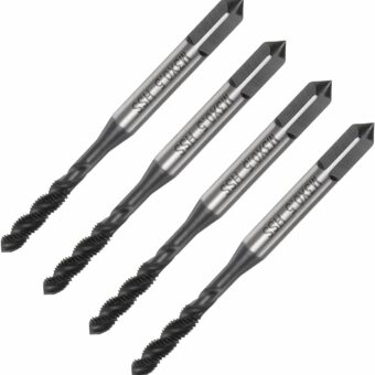 uxcell 4pcs Spiral Flute Thread Taps, M3 x 0.5 Nitride Coated Metric Screw Tap, Fully Ground High Speed Steel 6542 Machine Tapping Threading Tool for Machinist Thread Repair